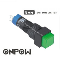 Ліфтова кнопка ONPOW 12В 8 мм 1NO 1NC з підсвічуванням зелена LAS4F-11Z/G/12V